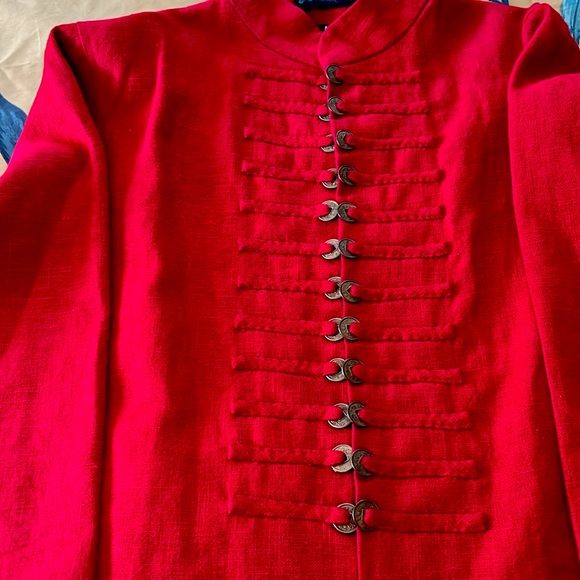 Peacock Ways red and black kimo jacket medium - Picture 2 of 5